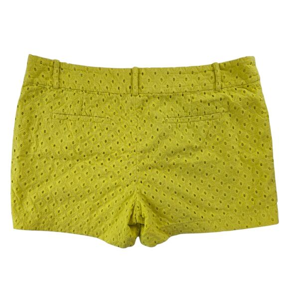 Ann Taylor Loft | Bright Green/Yellow 3.5" Eyelet Riveria Short | Size 14 - Picture 3 of 4